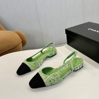 Chanel Classic Green Versatile Ballet Flat Sandals