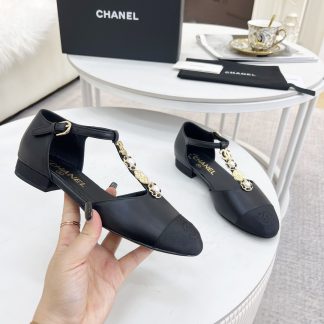 Chanel Spring and Summer Black Dancing Shoes Series Small Round Toe Matte Sandals