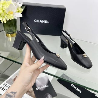 Chanel Spring and Summer Dancing Shoes Series Black Small Round Head New Sandals Heel Height 6cm