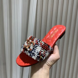 Chanel Spring and Summer New Red Goddess Elegant Flat Sandals