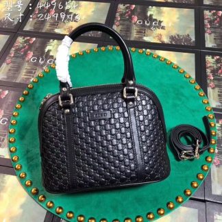 Gucci 449654 Black Embossed Handbag