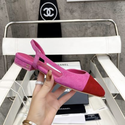 Chanel Fashion Classic Mixed Lambskin Pink Flat Sandals