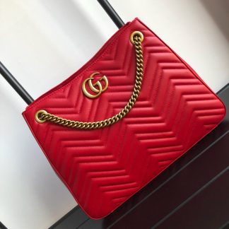 Gucci Marmonf wave pattern red chain shoulder bag