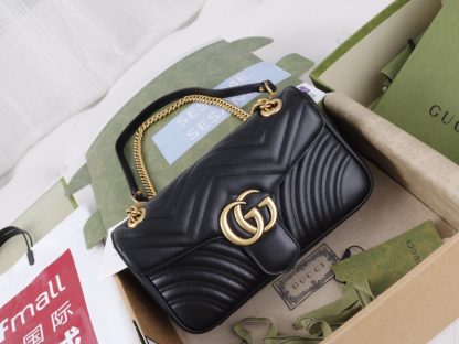 Gucci marmont wave pattern chain shoulder bag