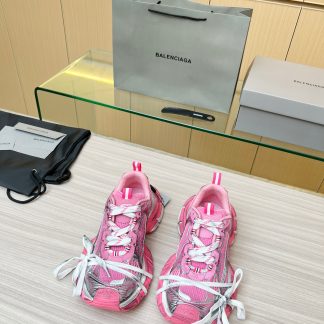 Balenciaga Pink 3D Textured Trendy Sneakers
