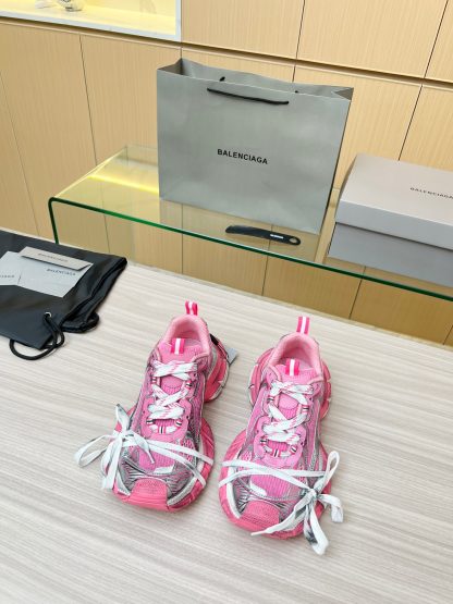 Balenciaga Pink 3D Textured Trendy Sneakers