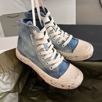 Balenciaga high-top denim casual shoes
