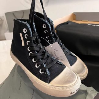 Balenciaga black high-top casual canvas shoes