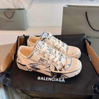 Balenciaga Couple's Fashion Graffiti Canvas Shoes
