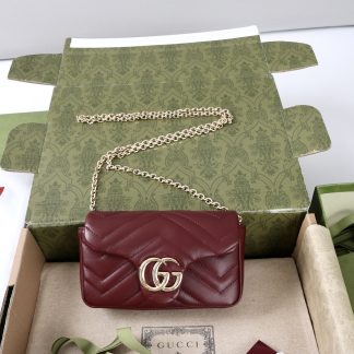 Gucci Marmont Leather Mini Chain Bag