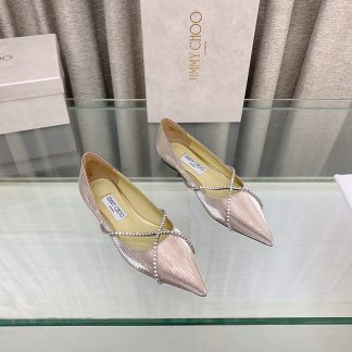 Jimmy Choo stylish and elegant sparkling rhinestone flat shoes