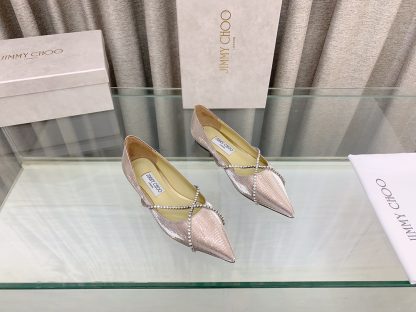 Jimmy Choo stylish and elegant sparkling rhinestone flat shoes