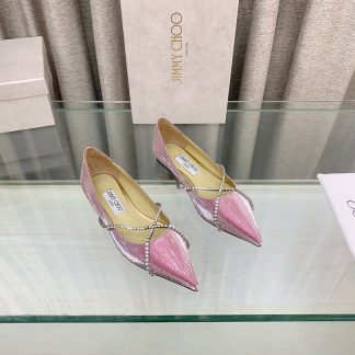 Jimmy Choo stylish and elegant glitter flat shoes