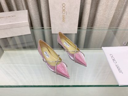 Jimmy Choo stylish and elegant glitter flat shoes