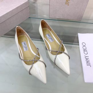 Jimmy Choo rhinestone chain pointed toe flats