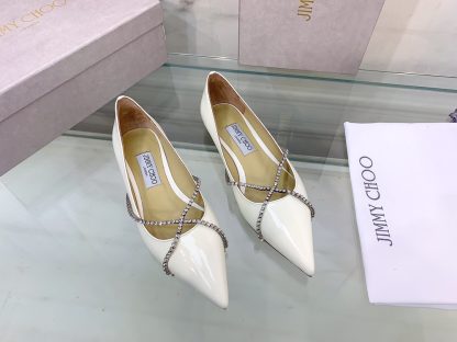 Jimmy Choo rhinestone chain pointed toe flats