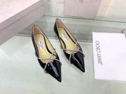 Jimmy Choo rhinestone chain pointed toe flats