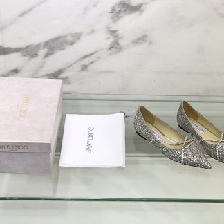 Jimmy Choo rhinestone chain pointed toe flats