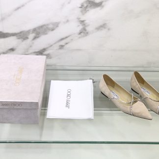 Jimmy Choo rhinestone chain pointed toe flats