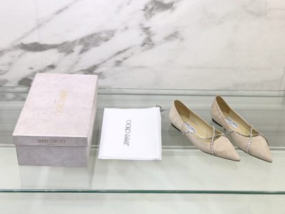 Jimmy Choo rhinestone chain pointed toe flats