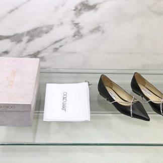 Jimmy Choo rhinestone chain pointed toe flats