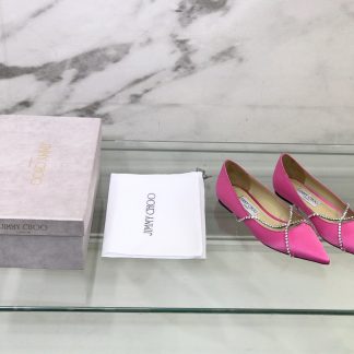 Jimmy Choo rhinestone chain pointed toe flats