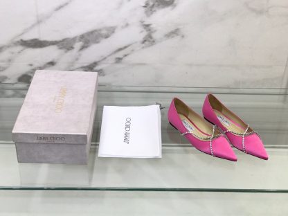Jimmy Choo rhinestone chain pointed toe flats