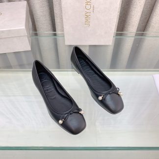 Jimmy Choo new style butterfly pearl flat ballet shoes