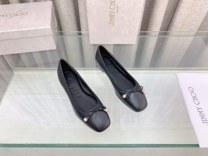 Jimmy Choo new style butterfly pearl flat ballet shoes