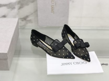 Jimmy Choo new lace embroidery series flat shoes