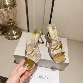 Jimmy Choo Gold Temperament Sandals High Heels