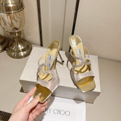 Jimmy Choo Gold Temperament Sandals High Heels
