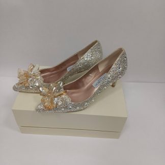 Jimmy Choo gold crystal high heels