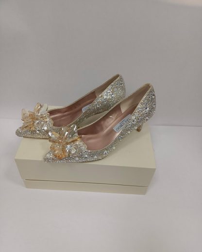 Jimmy Choo gold crystal high heels