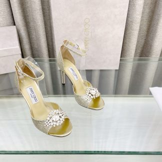 Jimmy Choo classic diamond buckle fashionable high-heeled sandals