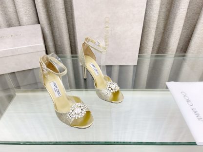 Jimmy Choo classic diamond buckle fashionable high-heeled sandals