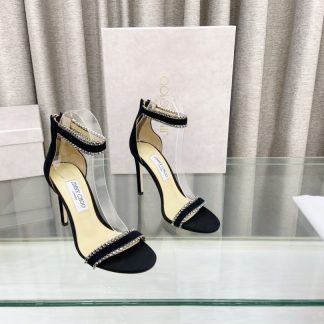 Jimmy Choo classic diamond buckle fashionable high-heeled sandals