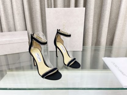 Jimmy Choo classic diamond buckle fashionable high-heeled sandals