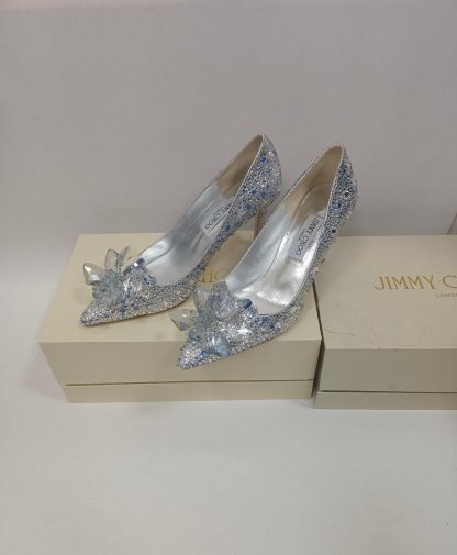 Jimmy Choo blue crystal shoes high heels