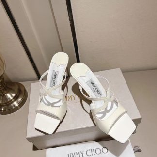 Jimmy Choo Fashion White Temperament Sandals High Heels