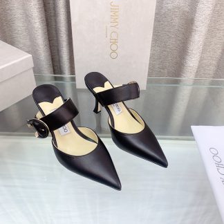 Jimmy Choo stylish C-shaped buckle high-heeled sandals