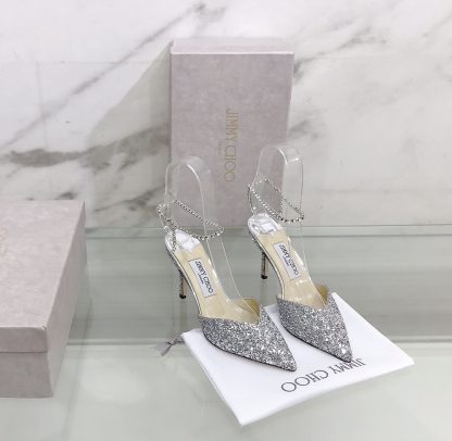 Jimmy Choo crystal chain high heels