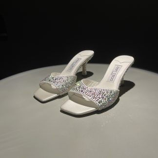 Jimmy Choo rhinestone gradient champagne high heels