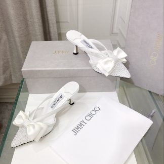 Jimmy Choo mesh diamond bow high heels