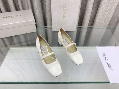Jimmy Choo New Mary Jane Block Heel Pumps