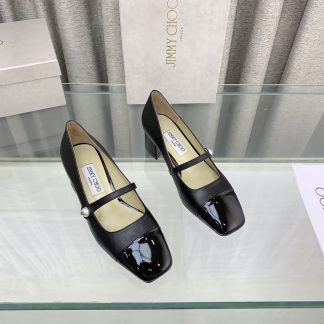 Jimmy Choo New Mary Jane Block Heel Pumps