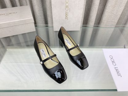 Jimmy Choo New Mary Jane Block Heel Pumps