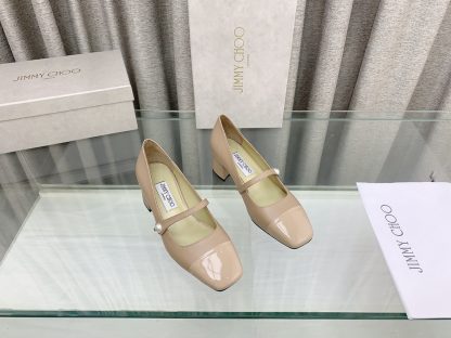 Jimmy Choo New Mary Jane Block Heel Pumps