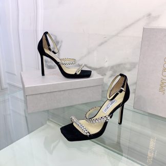 Jimmy Choo new style stiletto heeled back bag diamond chain sandals high heels