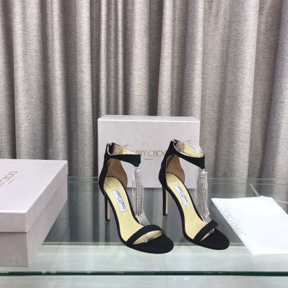 Jimmy Choo new style one-strap tassel embellished high heels